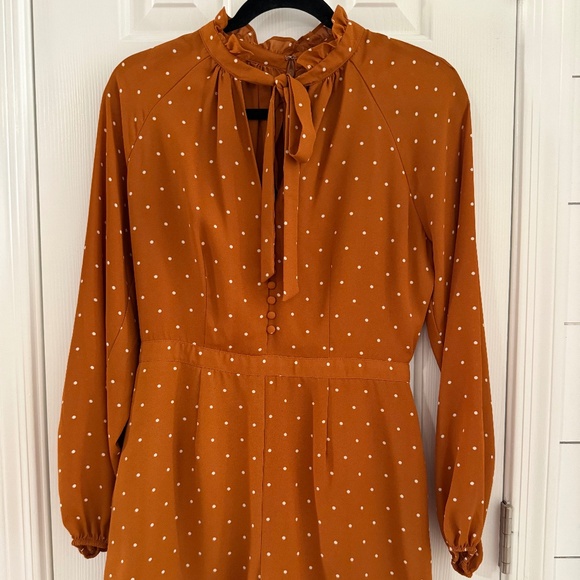 Polka Dot Rust Romper - Picture 1 of 4